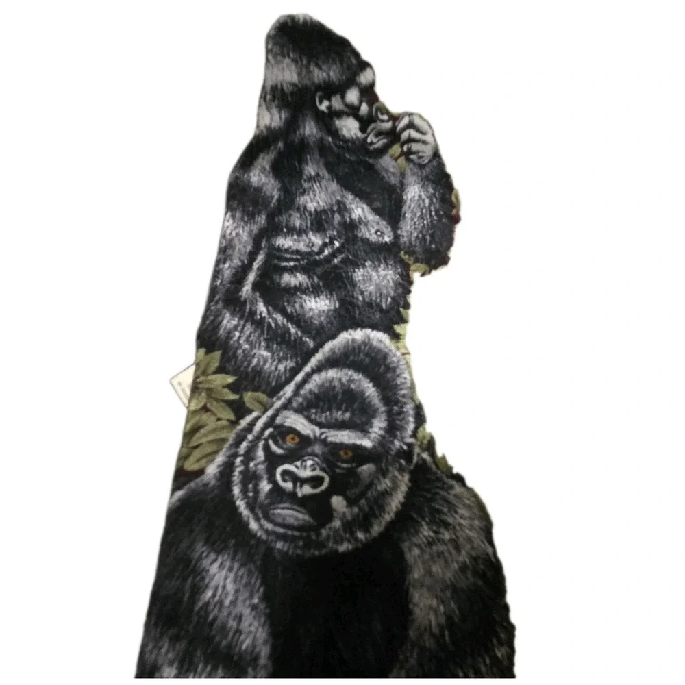 Vintage Endangered Species Gorilla‎ Silk Tie USA Jungle Animal Novelty